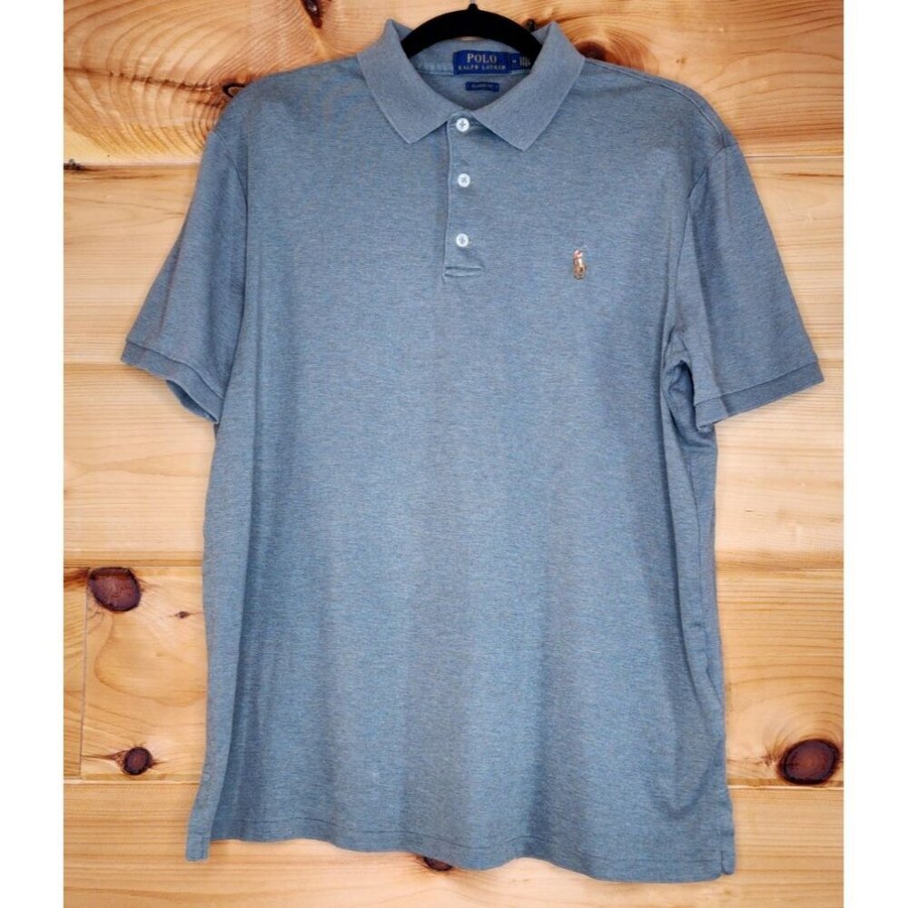 Ralph Lauren Polo Shirt Men's Medium Green Flesh Pony Short Sleeve Classic Fit - Picture 3 of 13